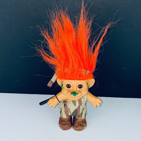 Russ Troll Doll18549 Military Camouflage Outfit Toy Figure Orange Hair Camo - Picture 1 of 7